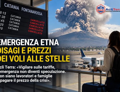 ACLI TERRA: «ETNA, DISAGI E PREZZI DEI VOLI ALLE STELLE. NON SIANO LAVORATORI E FAMIGLIE A PAGARE L’EMERGENZA»